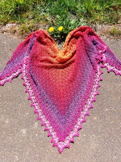 Zimbabwe Häkeltuch mit Knopf Anleitung