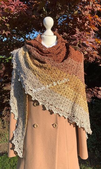 Zimbabwe Häkeltuch mit Knopf Anleitung