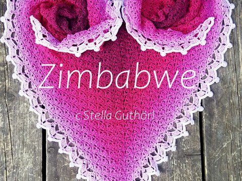 Zimbabwe Häkeltuch mit Knopf Anleitung