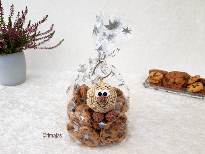 Häkelanleitung / Schlüsselanhänger - Krümel - das Cookie / für Wollreste