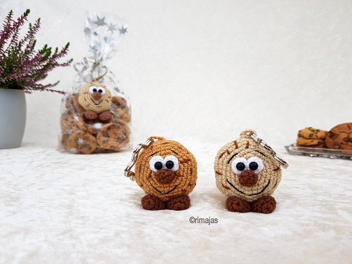Häkelanleitung / Schlüsselanhänger - Krümel - das Cookie / für Wollreste