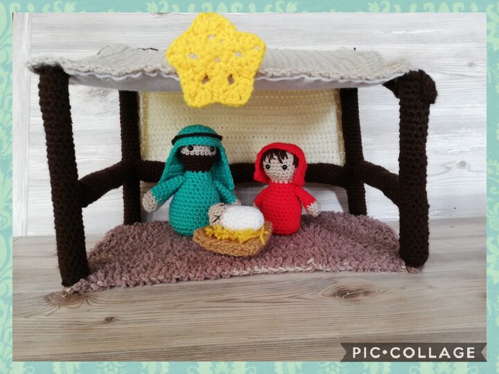 Krippe Häkelanleitung, Krippe, Maria, Josef und das Christkind