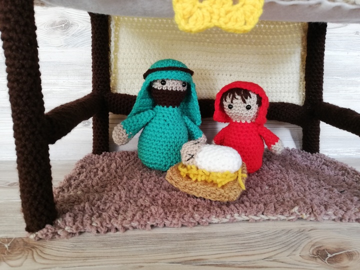 Krippe Häkelanleitung, Krippe, Maria, Josef und das Christkind