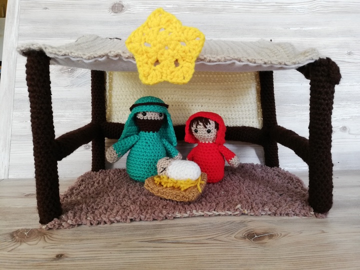 Krippe Häkelanleitung, Krippe, Maria, Josef und das Christkind