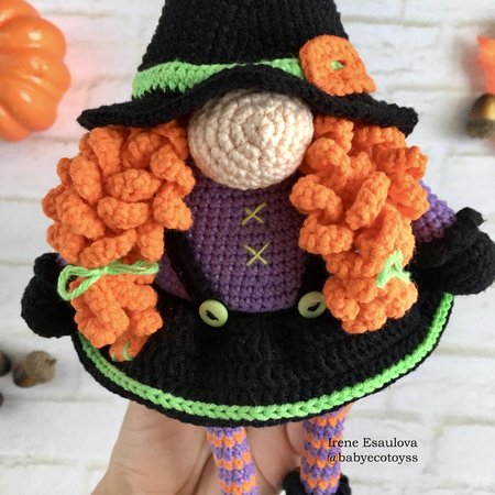 Pattern Amigurumi Halloween Gnome Witch