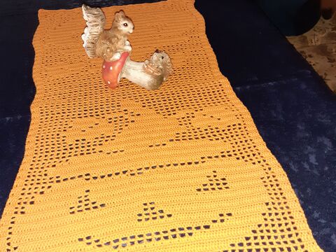 Anleitung Tischläufer Herbst "Kürbis" häkeln