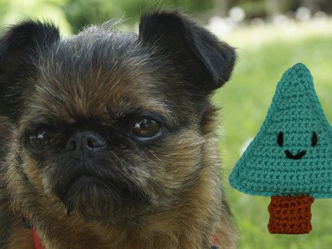 Crochet Pattern Dog Toy "X-Mas Tree" (extra flat for very small dogs)