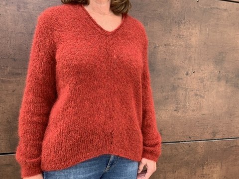 Pullover Damen Strickanleitung V-Ausschnitt