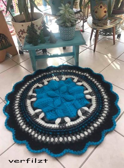 Runder Teppich Reliefstern