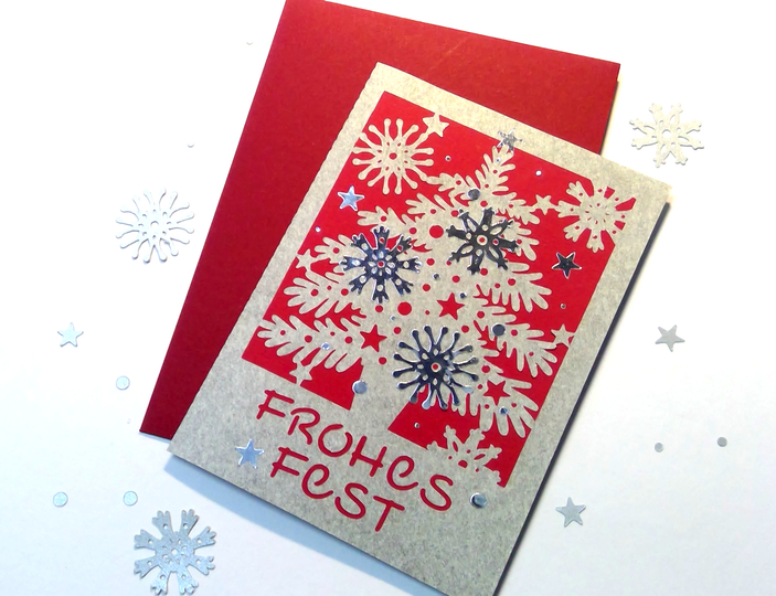 Weihnachtskarte Tannenbaum Plotterdatei SVG DXF FCM