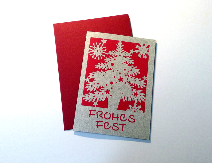 Weihnachtskarte Tannenbaum Plotterdatei SVG DXF FCM