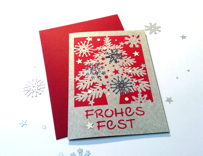 Weihnachtskarte Tannenbaum Plotterdatei SVG DXF FCM