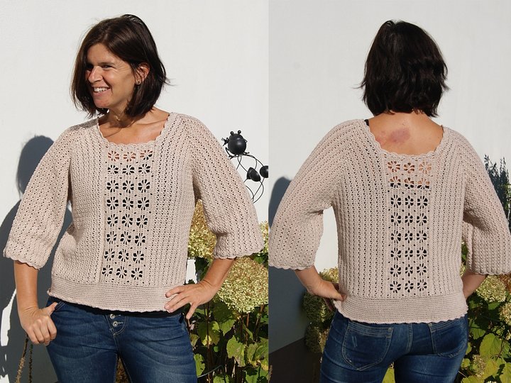 Häkelshirt LUXOR (Gr. S/M, L/XL, leicht an alle Größen anzupassen)