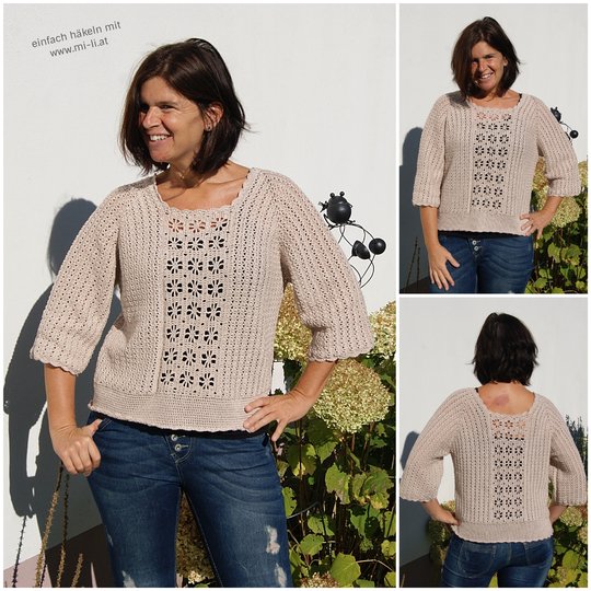 Häkelshirt LUXOR (Gr. S/M, L/XL, leicht an alle Größen anzupassen)