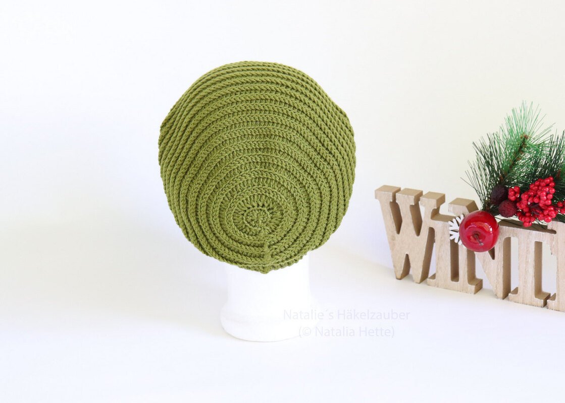 Beanie “Slouchy # 2”, (knitted look, all sizes)