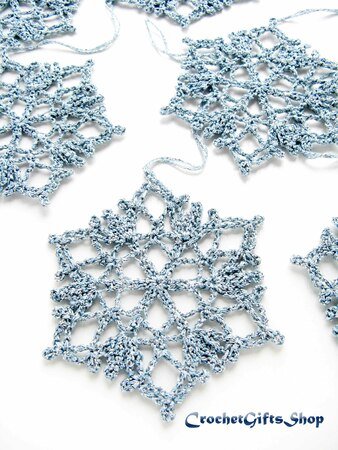 Crochet Pattern Christmas Snowflake Ornaments (13)