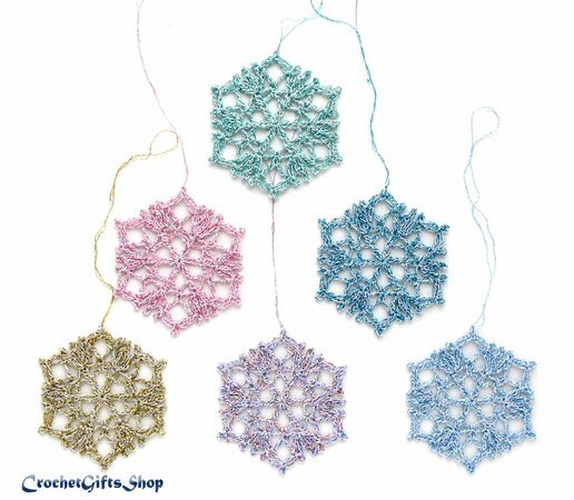 Crochet Pattern Christmas Snowflake Ornaments (13)