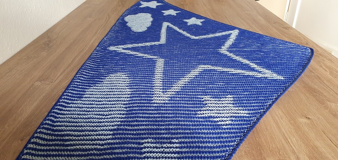 Stars and Clouds, Shadow Knitting, Illusion Knitting, Motif Shawl