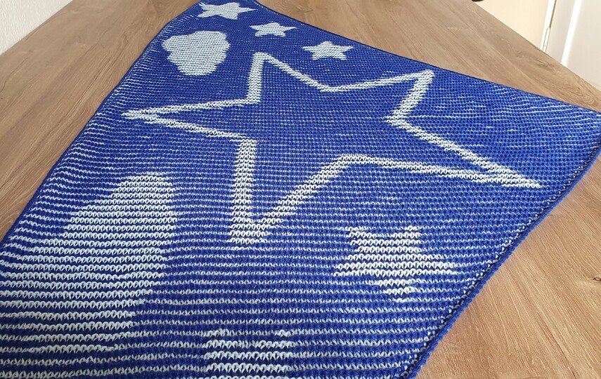 Stars and Clouds, Shadow Knitting, Illusion Knitting, Motif Shawl