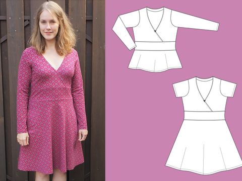 Romy – Wickelkleid & Shirt mit Taillenband aus Jersey BU 80-116 A4 + A0