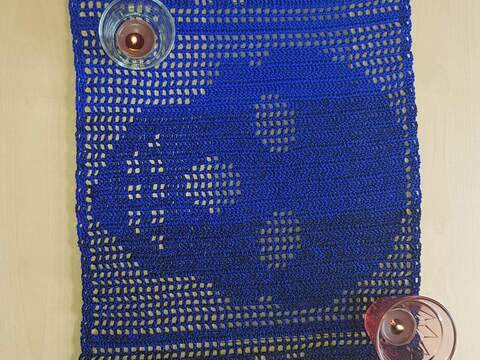 Anleitung Tischläufer Halloween Totenkopf