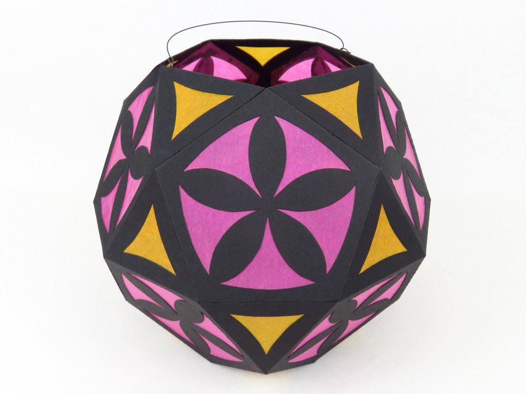 Runde St. Martins-Laterne mit Blumen – Bastelanleitung und Vorlagen