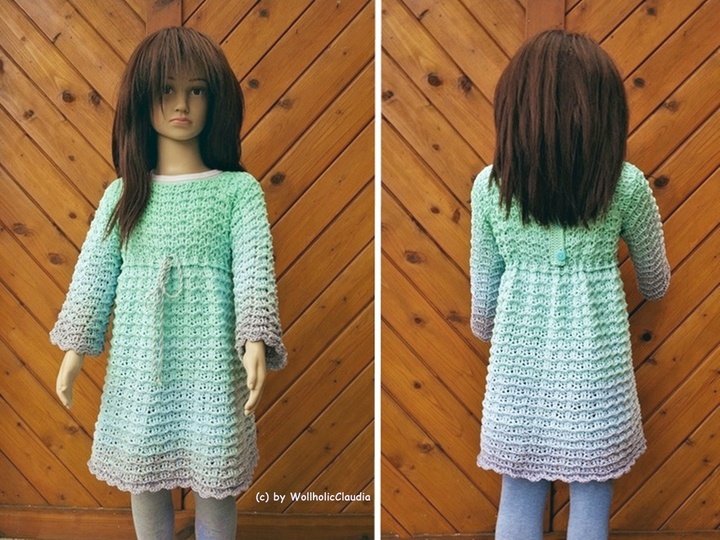 Häkelanleitung Kleid "Mila" Gr. 50 - Gr. 152