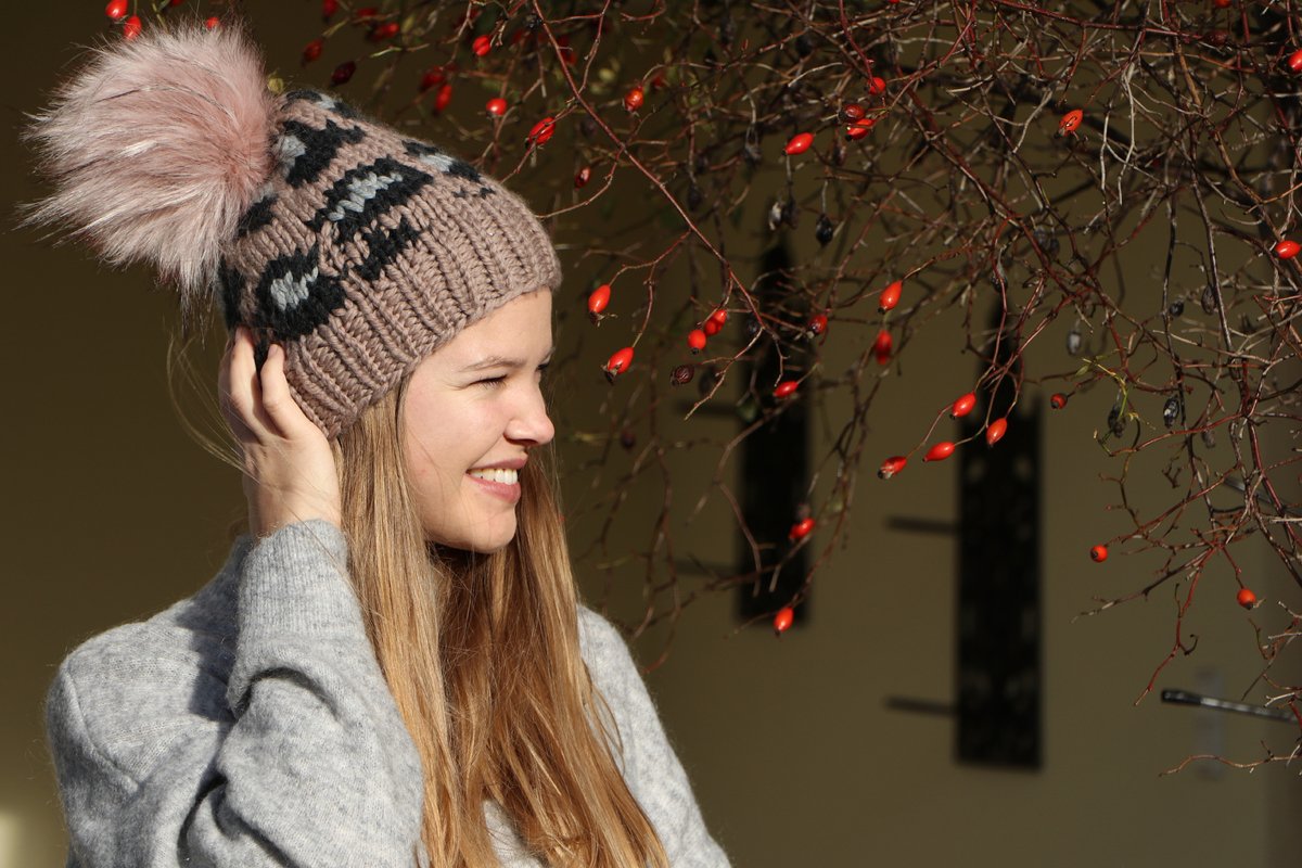 Anleitung Leopardenmütze mit Kunstfellbommel