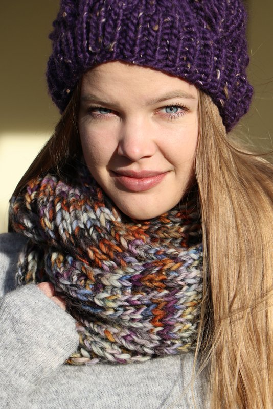 Anleitung Bunter Loopschal im Patentmuster - Bild 3