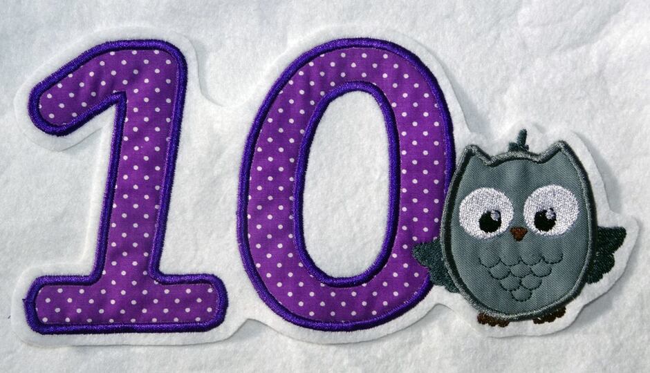 Eulen auf Ast Applikation Stickdatei Eule Paar