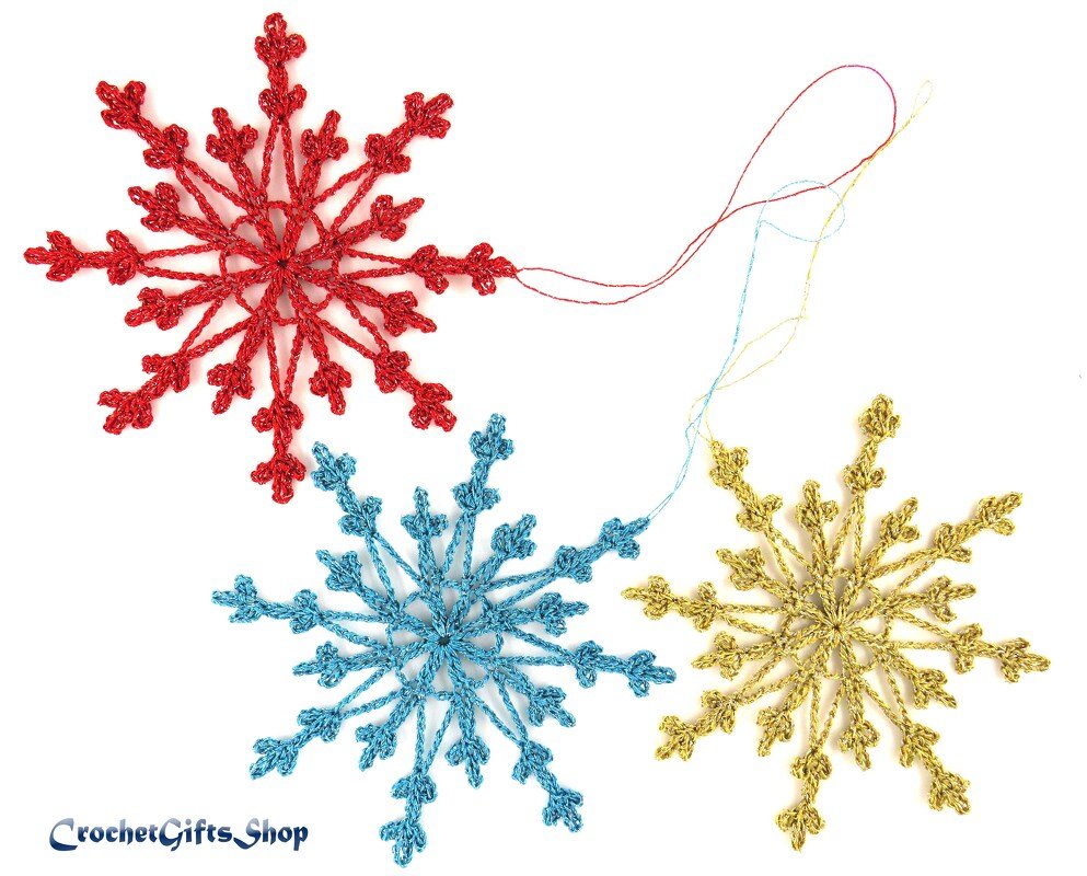 Crochet Pattern Christmas Snowflake Ornaments (4)