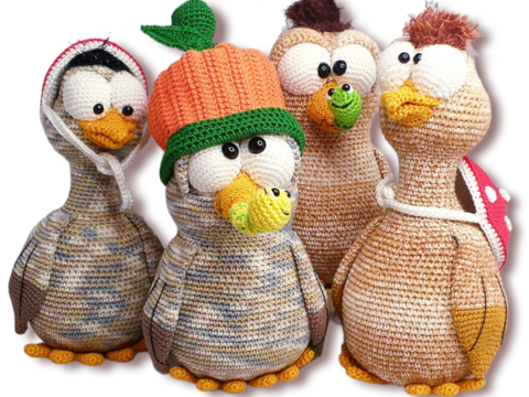 Häkelanleitung "EDD und FRED" Die bekloppten Vögel