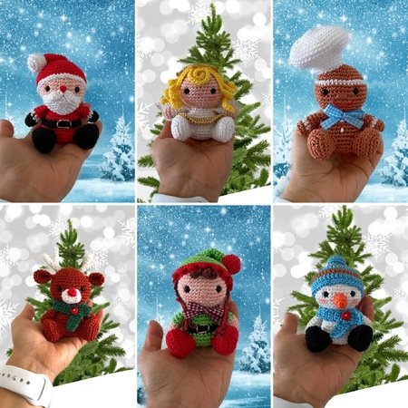 6 Mini Weihnachtsfiguren im Set