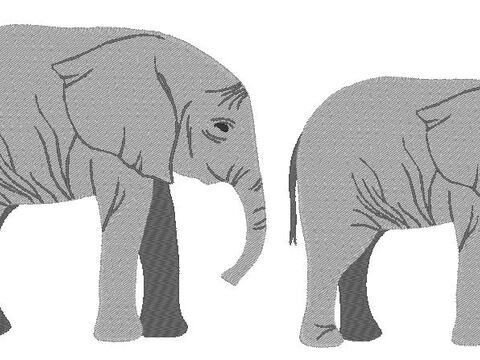 Elefant real inkl. Kissen ITH Stickdatei mit Maus