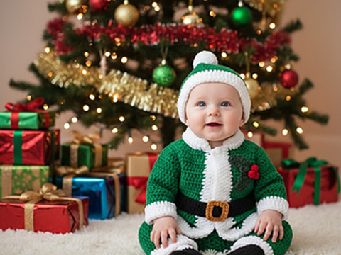 Crochet Pattern Santa Suit for 12 Months