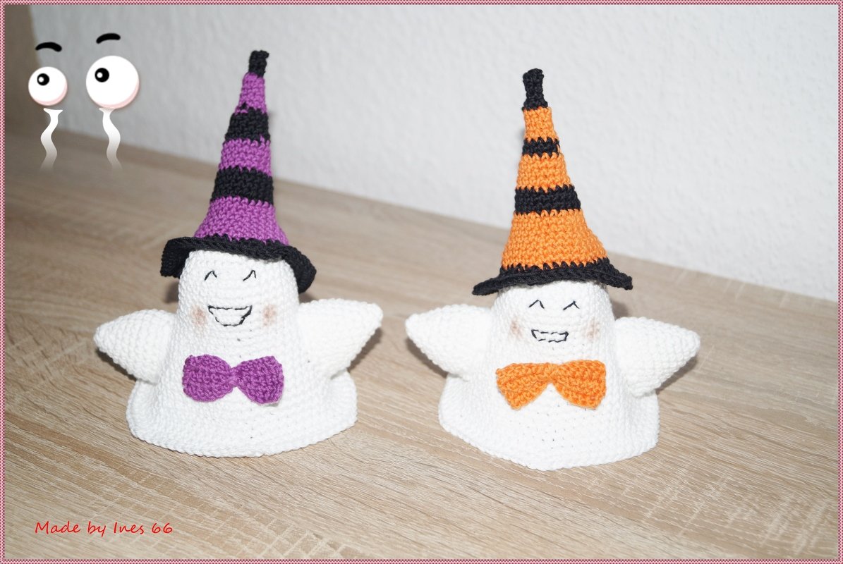 Zauberhutgeister, Halloween Deko, Häkelanleitung