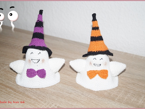Zauberhutgeister, Halloween Deko, Häkelanleitung