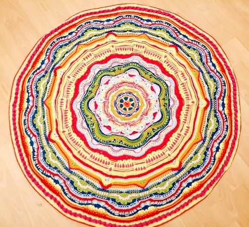 Häkelanleitung Teppich Mandala "Herzfrequenz"