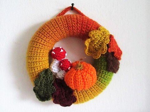 Häkelanleitung Mini Türkranz Herbst