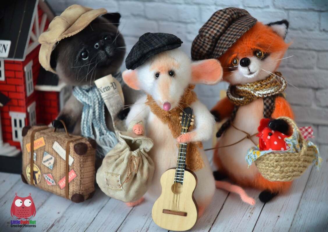262 Crochet Pattern - Faithful Friends Cat Mouse Fox - Amigurumi by Ogol CP - Image 2