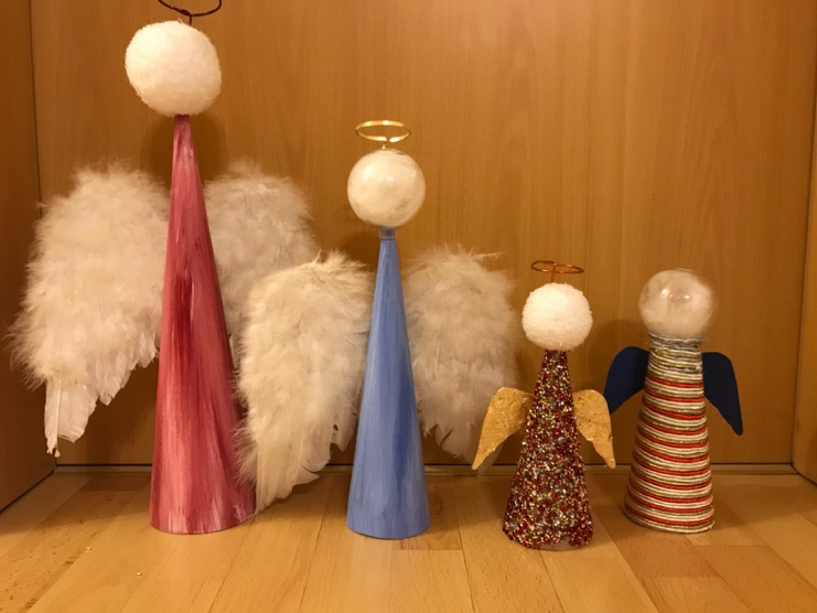 Anleitung Schöne Engel aus Pappkonen Basteln - Bild 3