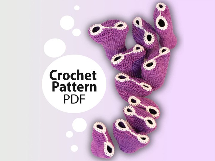 Amigurumi PDF Anleitung für die Seescheiden Kolonie