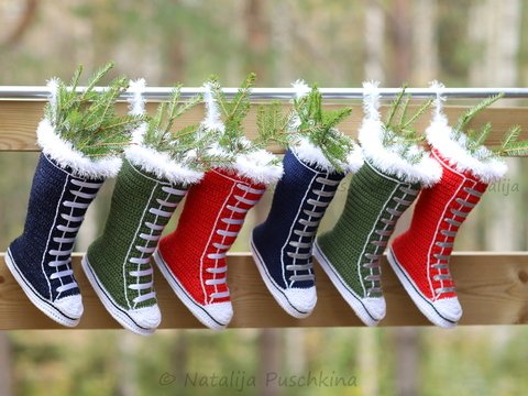 Häkelanleitung für schicken Weihnachtsstiefel