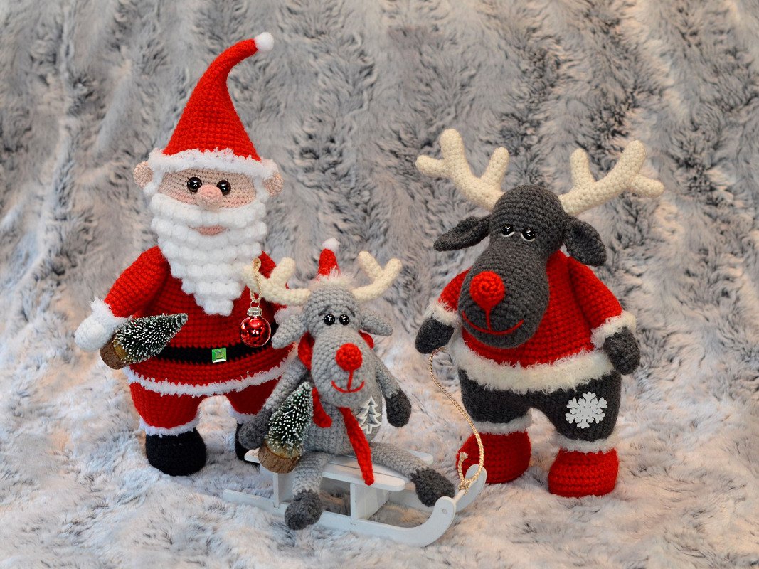 großer stehender Nikolaus mit GRATISANLEITUNG kleiner Elch Rentier - Bild 10