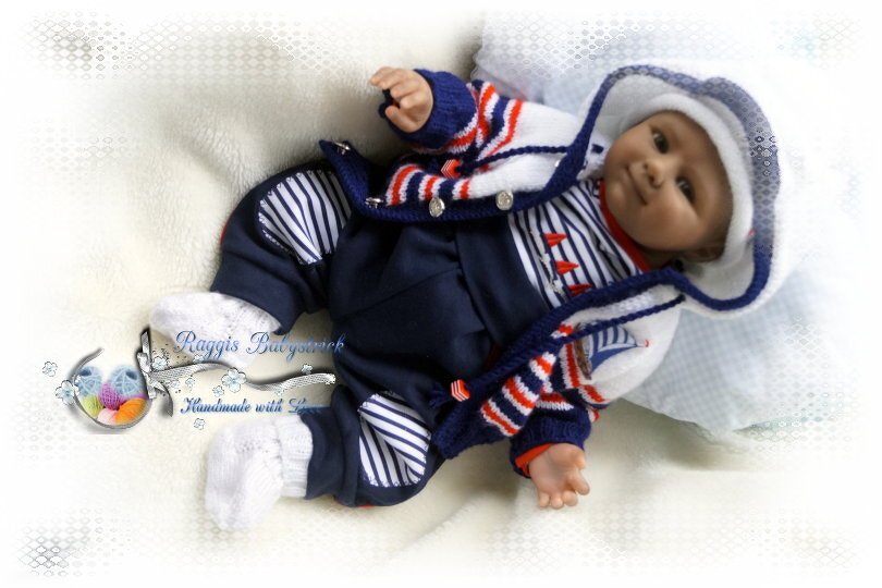 Strickanleitung für Baby's u. Reborns 3-teiliges Set  Modell Fite  Gr. 56