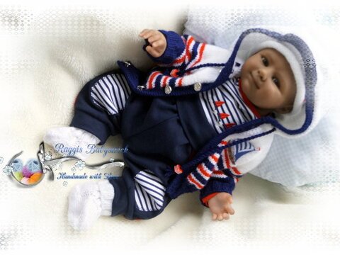 Strickanleitung für Baby's u. Reborns 3-teiliges Set  Modell Fite  Gr. 56