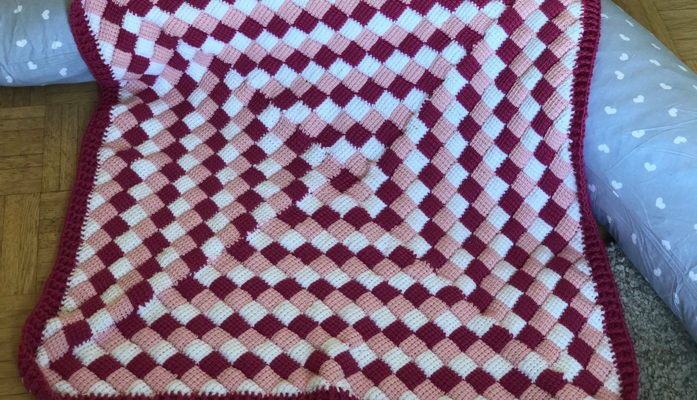 Baby-Decke Entrelac aus der Mitte - Bild 2