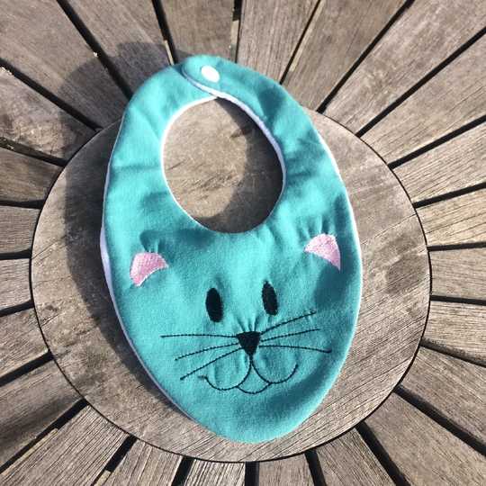 Kinder-Halstuch Stickdatei ITH new born Katze Bär