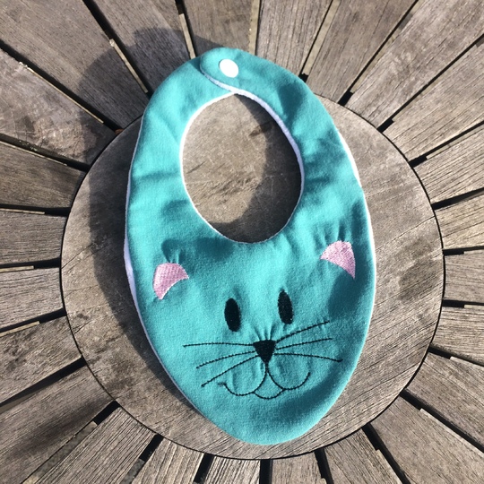 Kinder-Halstuch Stickdatei ITH new born Katze Bär