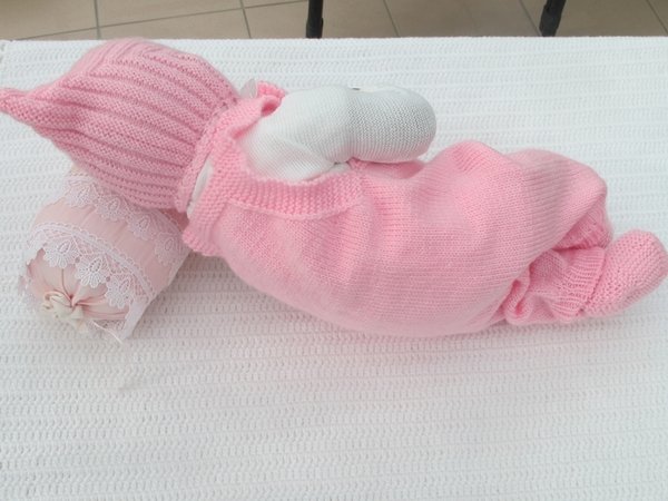 Strickanleitung Babyset  RAMSEY Gr. 50 3-teilig für Reborn und Baby